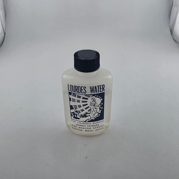 Vintage Lourdes Water Bottle Religious Souvenir Holy Water Boston Mass - Picture 1 of 2
